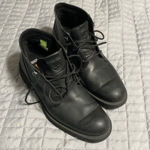 Timberland Mens 9.5 Black Work Boots Ortholite anti-fatigue insoles